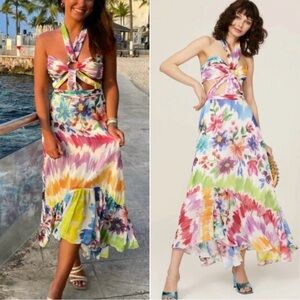 NWT PatBO Bloom Cutout Floral Maxi Dress